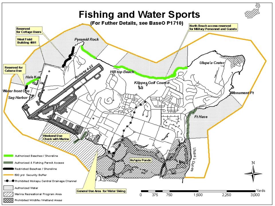 Small map of fishing and water sports locations.